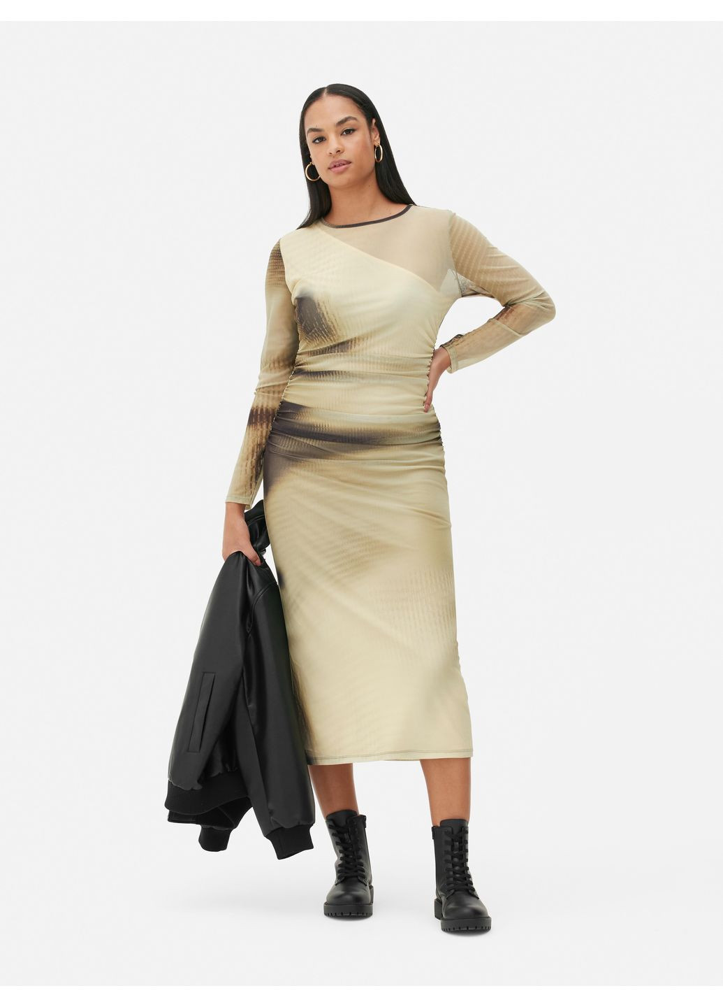 Оливкова сукня демісезон,оливковий в візерунки, Primark