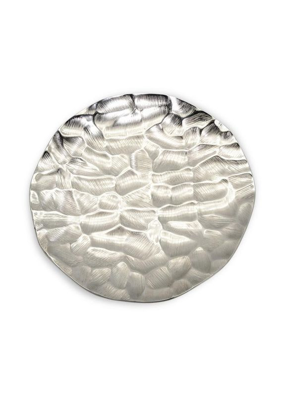 Блюдо алюминиевое Чеканка серебро 3,8х36 см Home Decor (367255225)