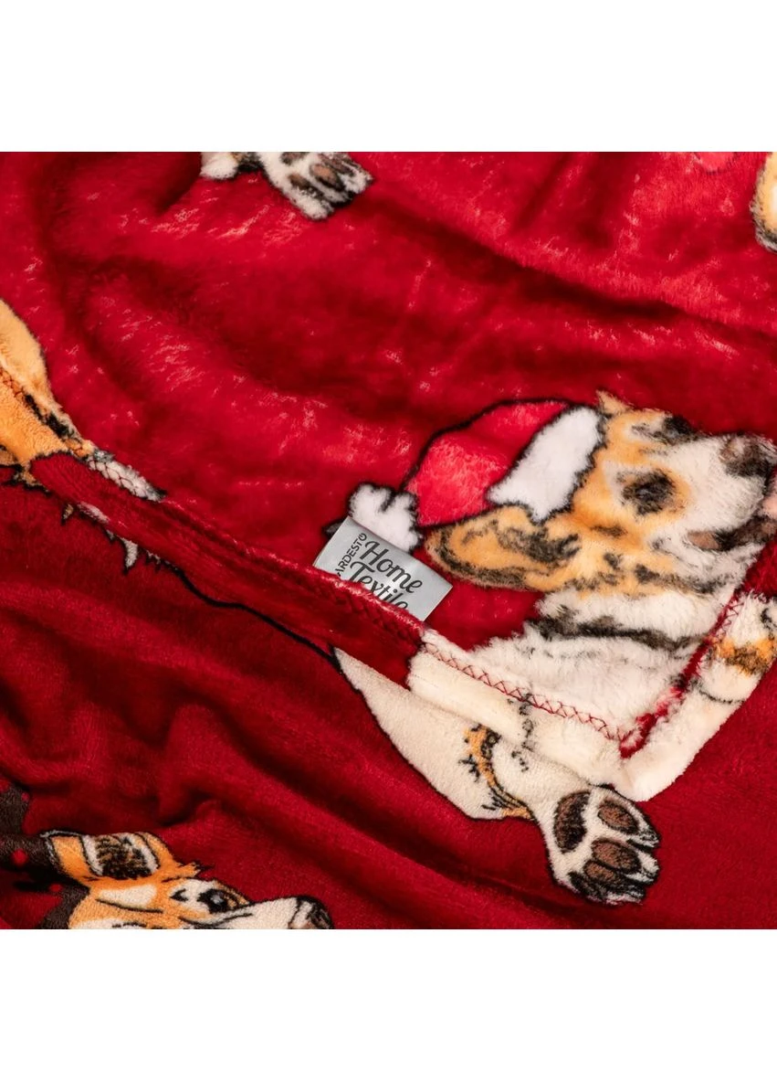 Плед Flannel 160х200см різдвяні коргі для спальні вітальні дитячої затишний плед для пікніка Ardesto (393476169)