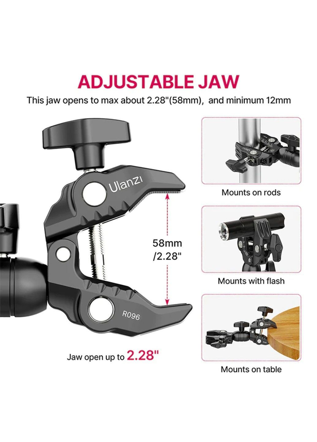 Шарнирный крепеж R096 Double Super Clamp (UV-2870 R096) Ulanzi (370672257)