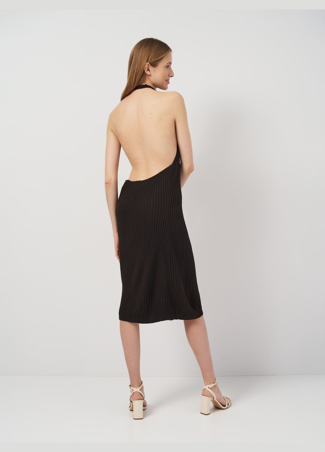 Чорна повсякденний в'язана сукня H&M однотонна