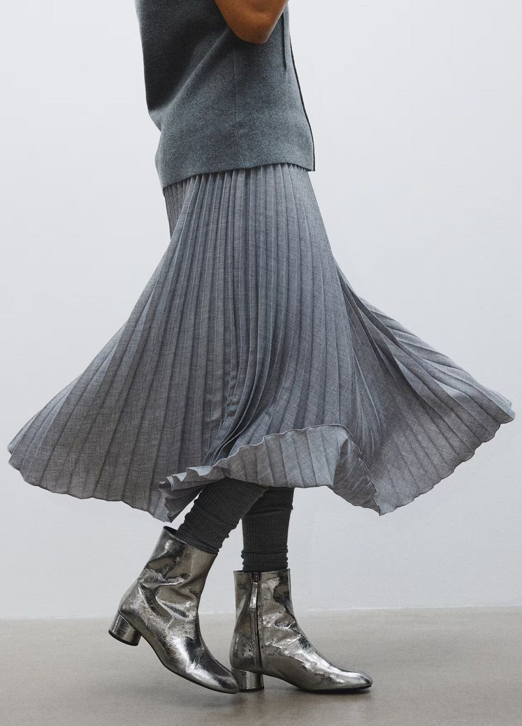 Серебряные демисезонная ботильоны H&M