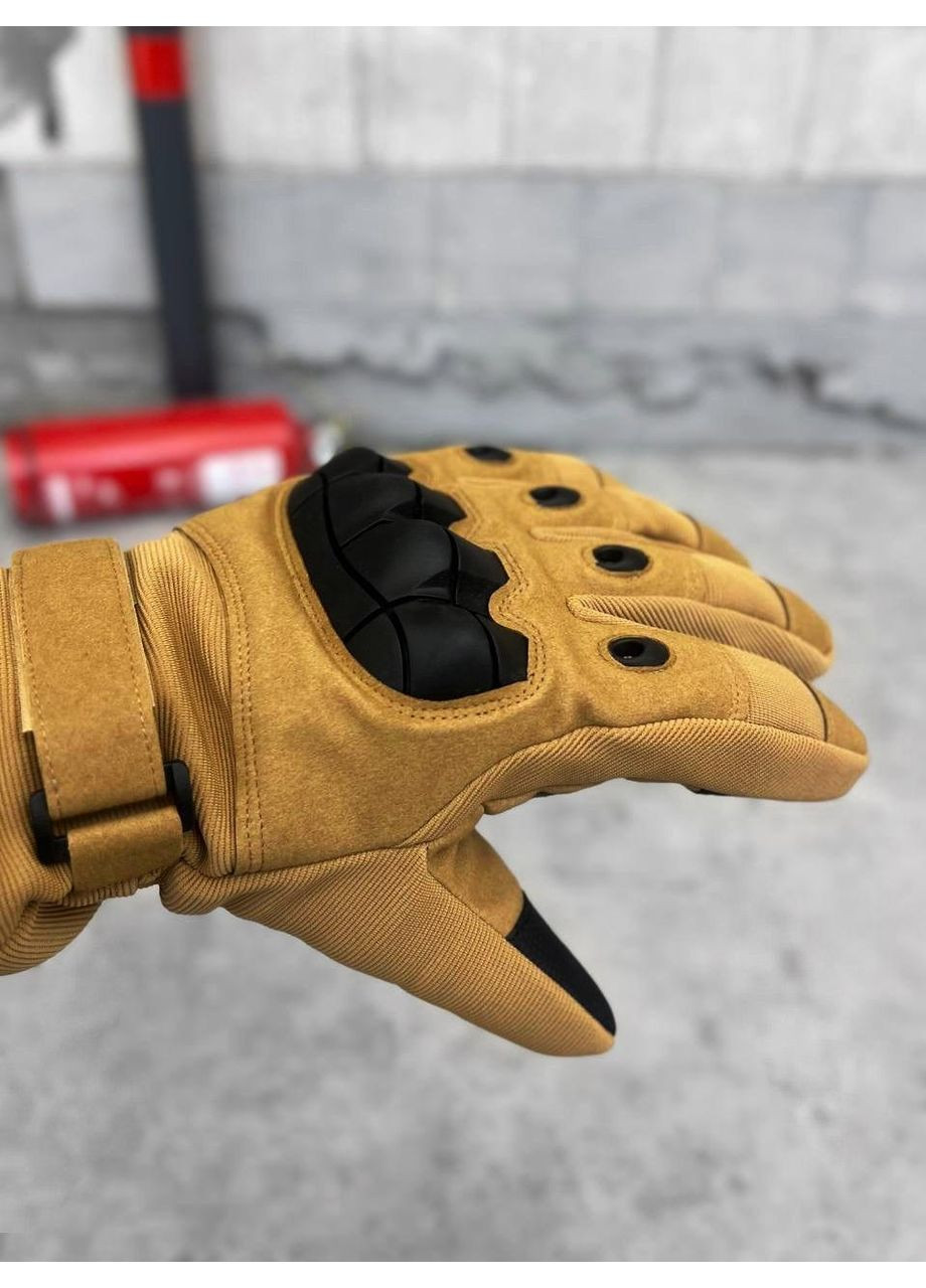Тактичні рукавички на хутрі повнопалі Coyote із захистом кістяшок армійські рукавички розмір " " No Brand (363132431)