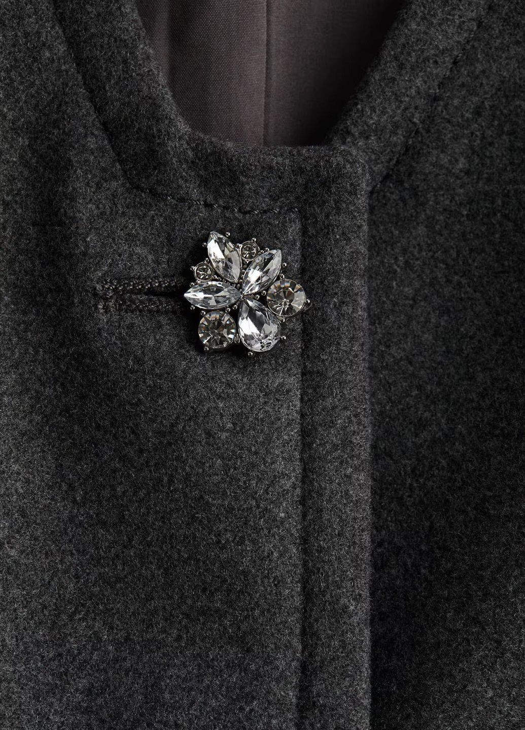 Темно-серое деловое платье H&M однотонное