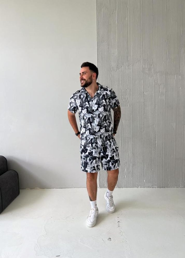 Пляжний костюм чоловічий літо шорти сорочка No Brand (307151884)