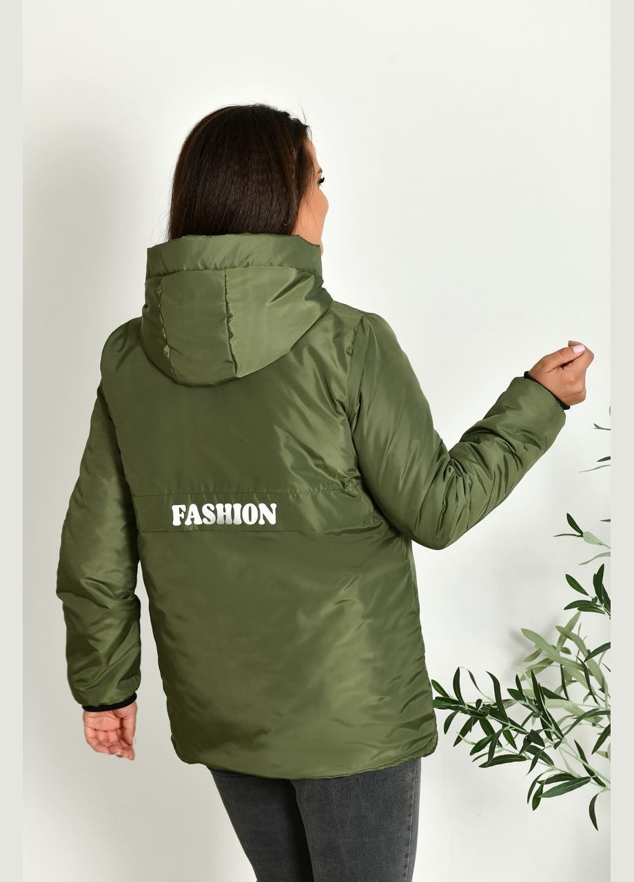 Оливковая (хаки) женская короткая куртка цвет хаки р.48/50 449636 New Trend