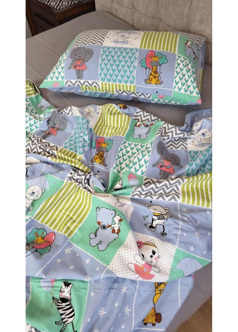 Постельное белье Зверята/, фланель(байка) Полуторный размер, наволочки 70/70 No Brand (364218605)