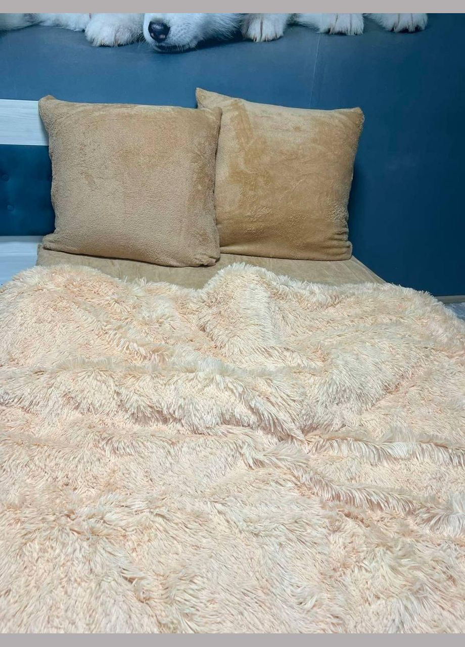 Плюшевое постельное белье Евро 200х230 см наволочки 2 х 70х70 см (П4К-Al-plush-travka-003) No Brand (308755353)