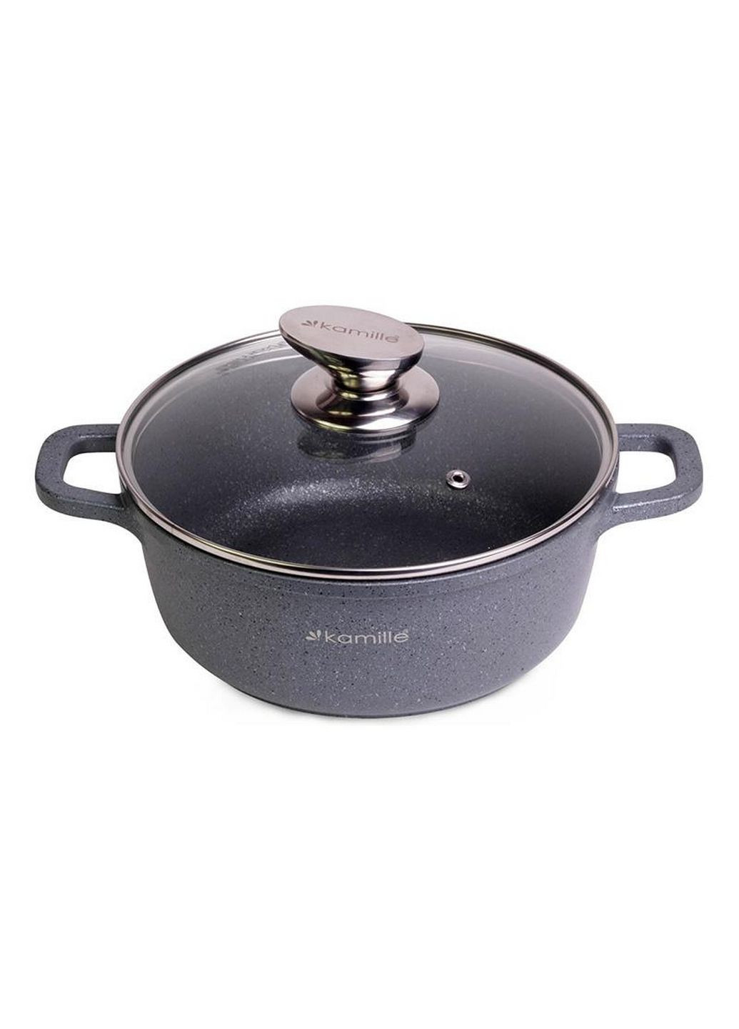 Каструля Landes Grey 4.5л з литими алюмінієвими ручками Ø24х11,5 см Kamille (289365234)