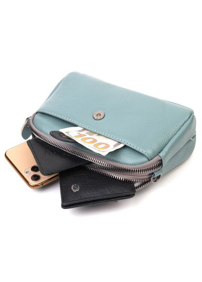 Сумка (22087) Vintage З натуральної шкіри Сіро-блакитна (364629242)