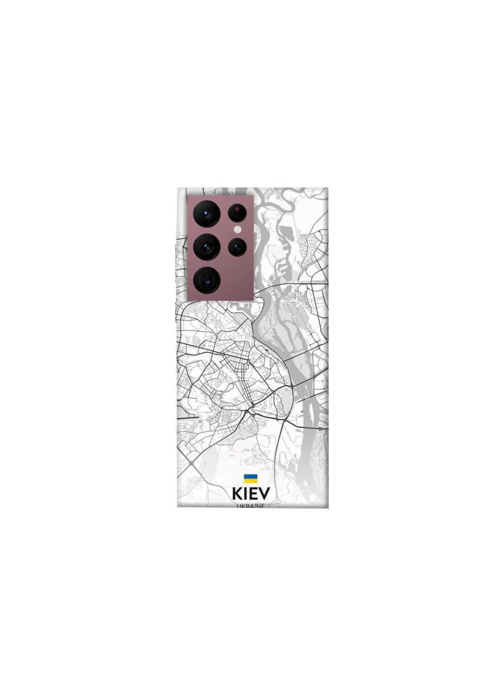 Чехол на Samsung Galaxy S22 Ultra Kiev white map Frontalka (356091446)