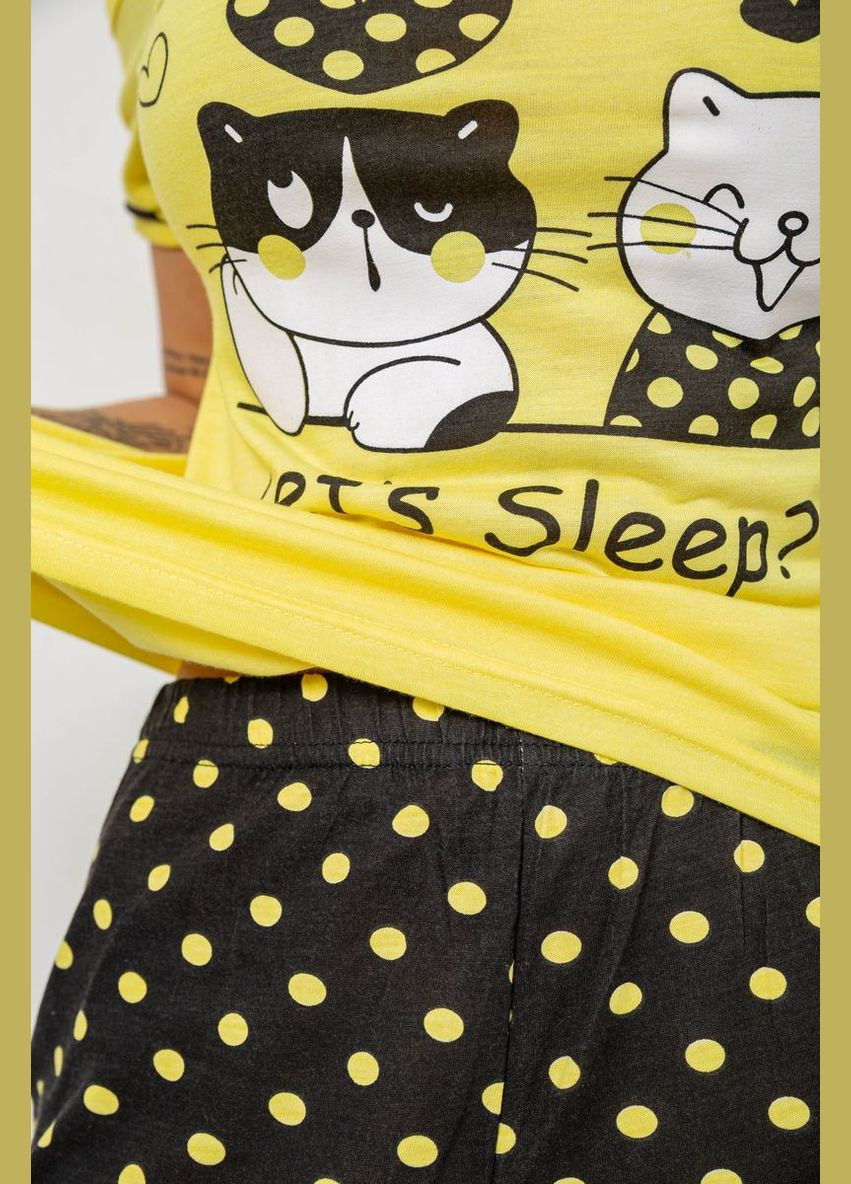 Желтая всесезон пижама женская с принтом Fashion