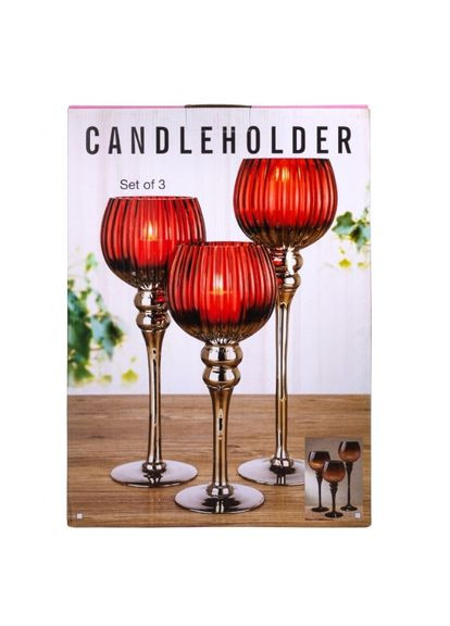 Набор из 3 подсвечников Ледяные узоры (9103-003) ELISEY (311569596)