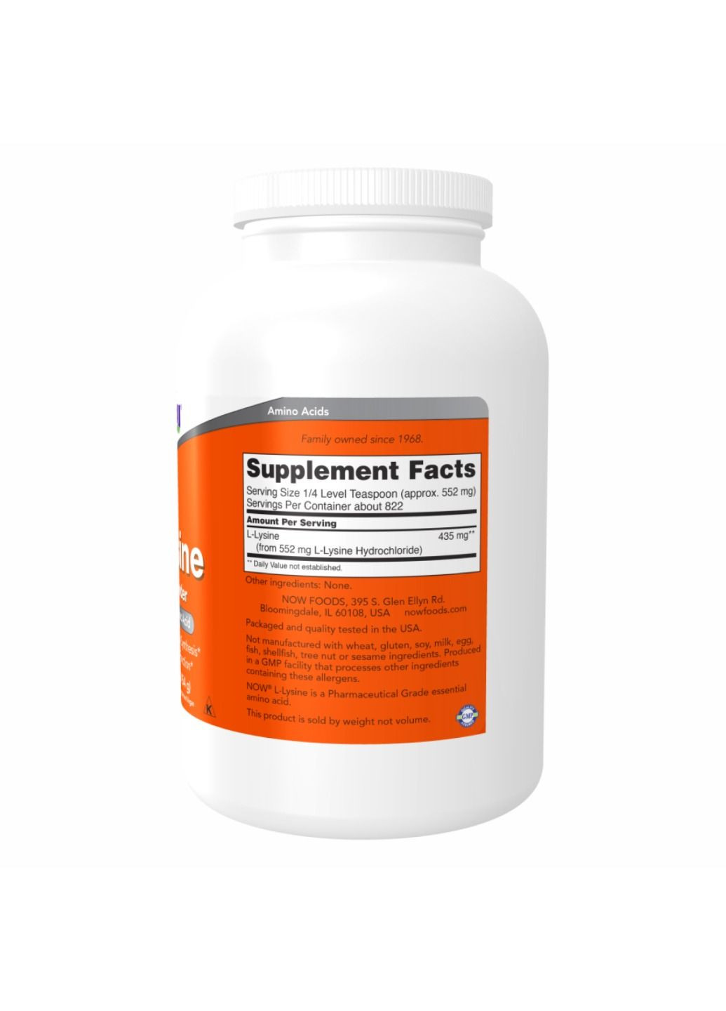 Комплекс аминокислот L-Lysine Powder - 454g Now Foods (285787819)