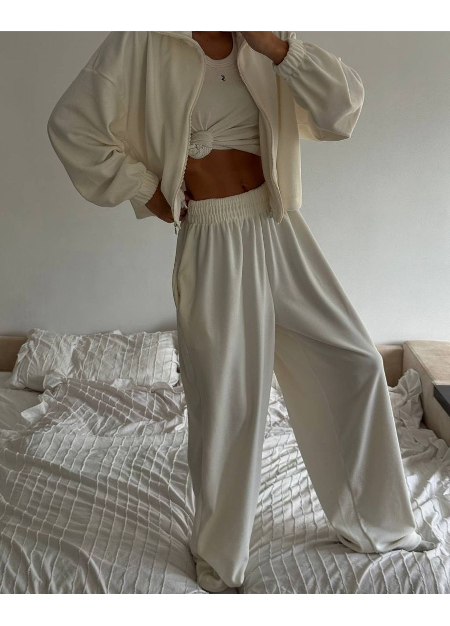 Костюм из турецкого поларфлиса с кулисками на кофте и брюках | Замеры в описании GD/GL Модний простір (364966124)