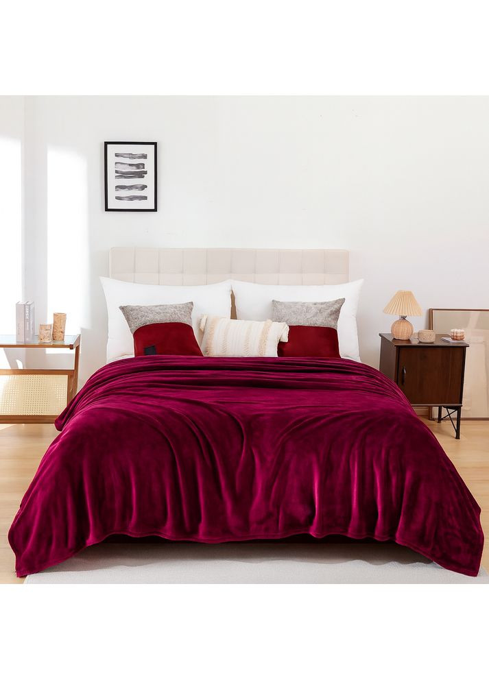 Плед флісовий бордо 200x220 см Love You (369621753)