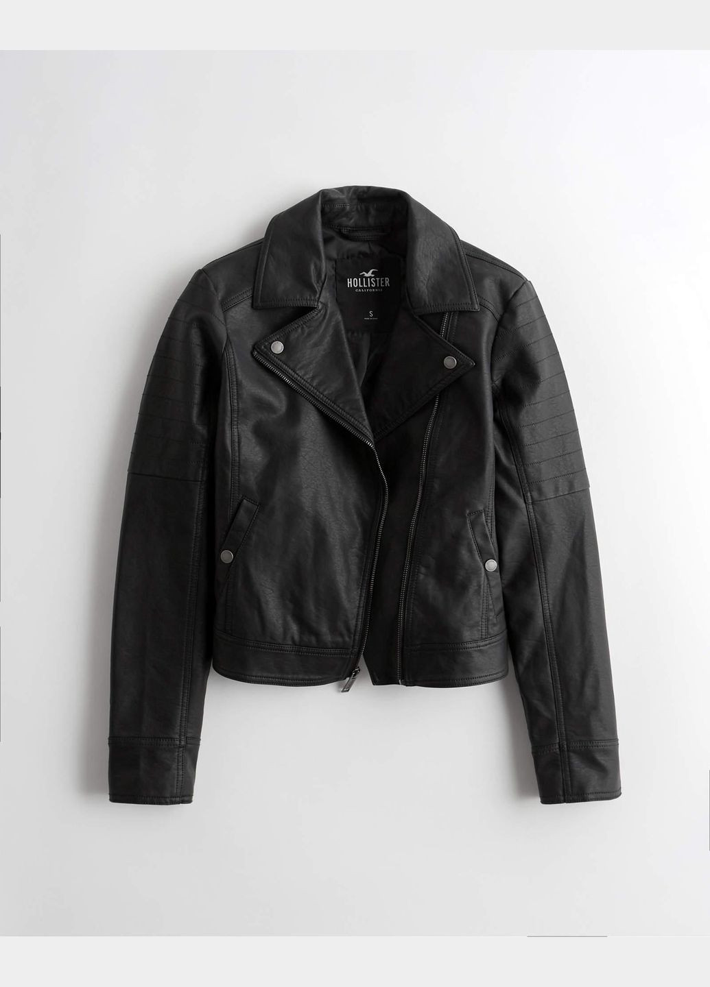 Черная демисезонная куртка демисезонная - женская кожанная куртка hc8049w Hollister