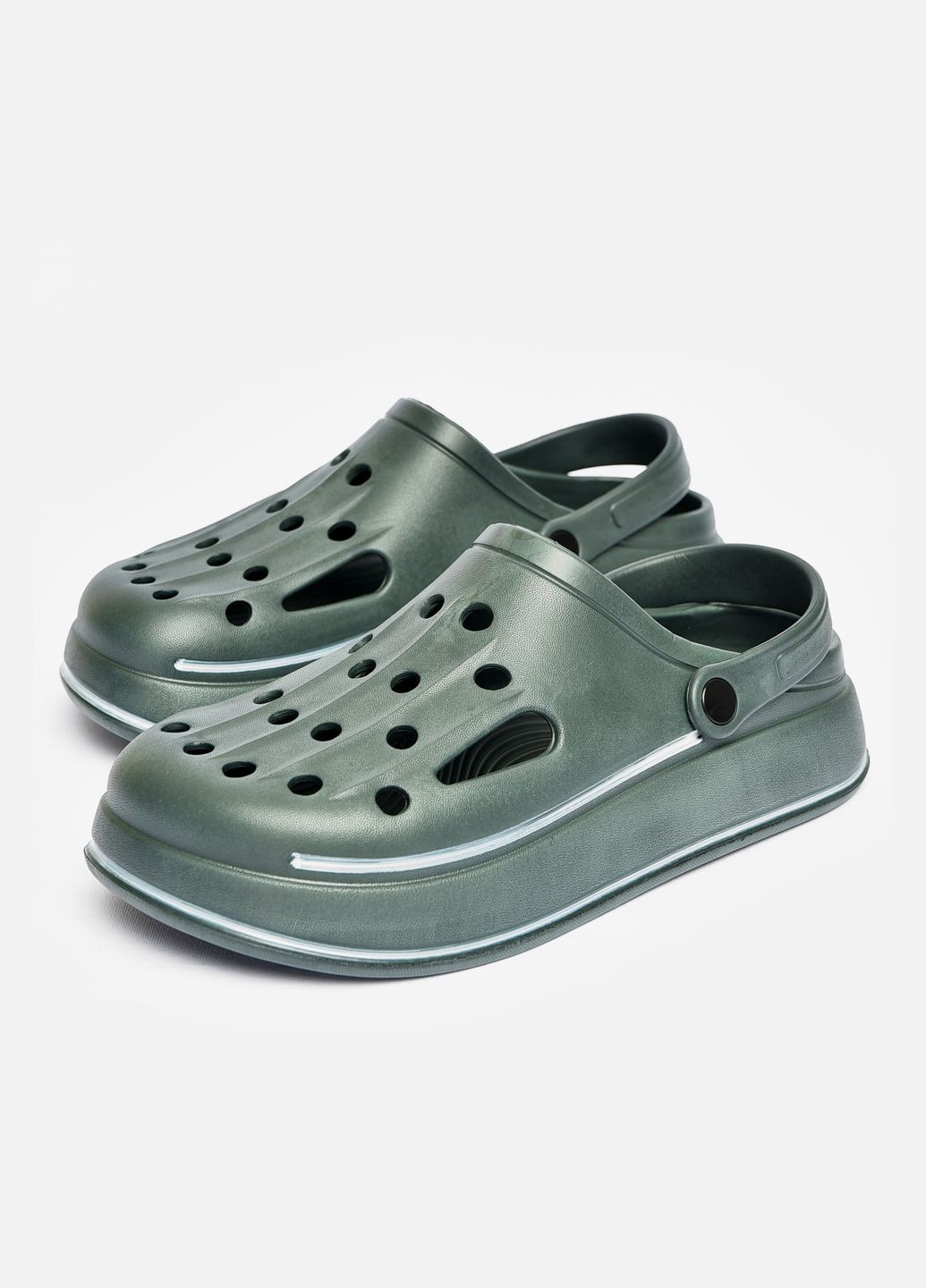 Крокси чоловічі темно-зеленого кольору Let's Shop (327596495)