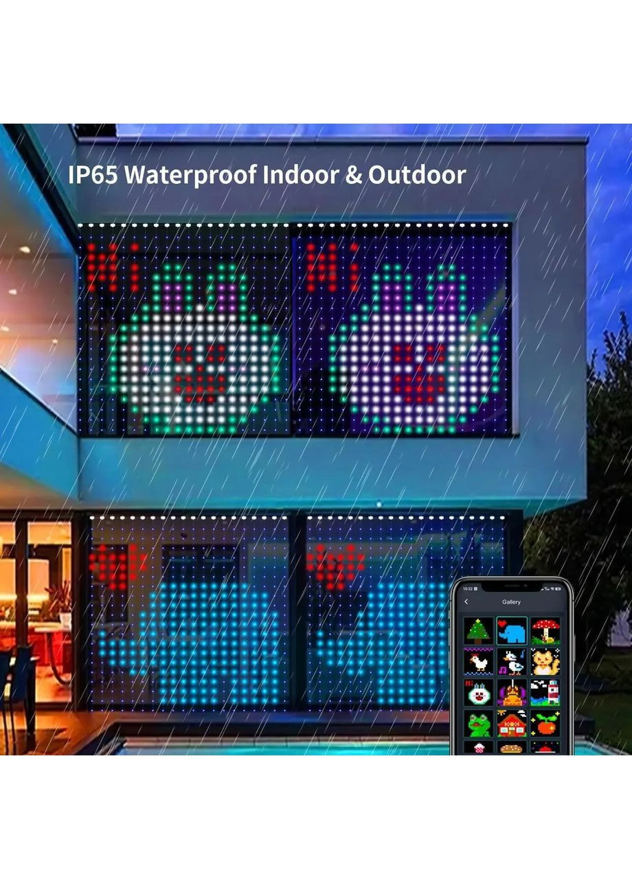 Програмована новорічна гірлянда Кінський хвіст з пультом та керуванням з телефону SFK-02 Bluetooth USB No Brand (367624946)