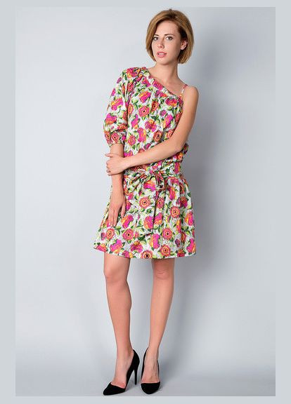 Комбинированное вечернее платье-туника на 1 плечо 2 Льва