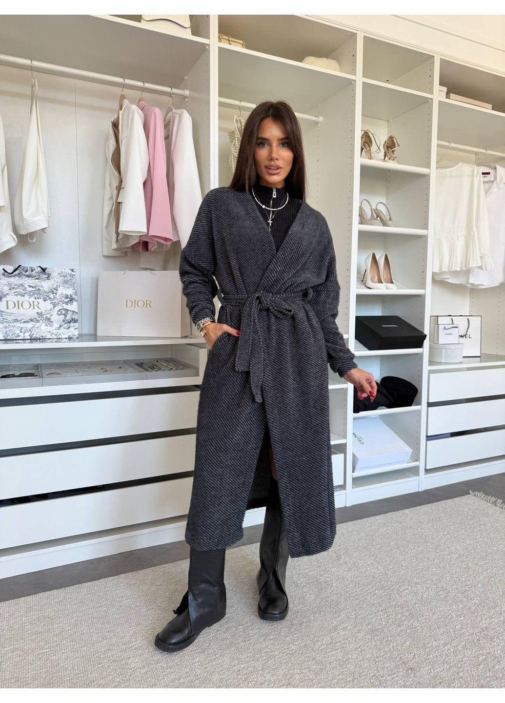 Графитовый кардиган Osoblyva