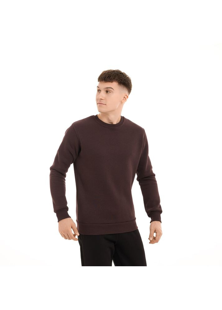 Темно-коричневий світшот 007 зима шоколадний Pobedov однотонний без декору (364864147)