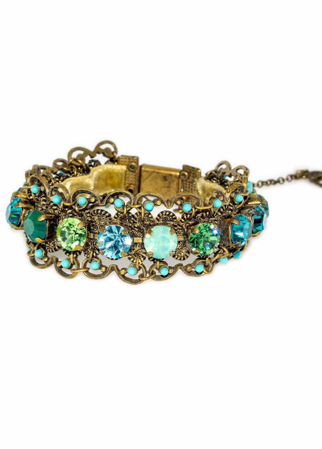 Браслет "Бирюзовая фантазия" с кристаллами Swarovski, ручная работа Michal Negrin (347018327)
