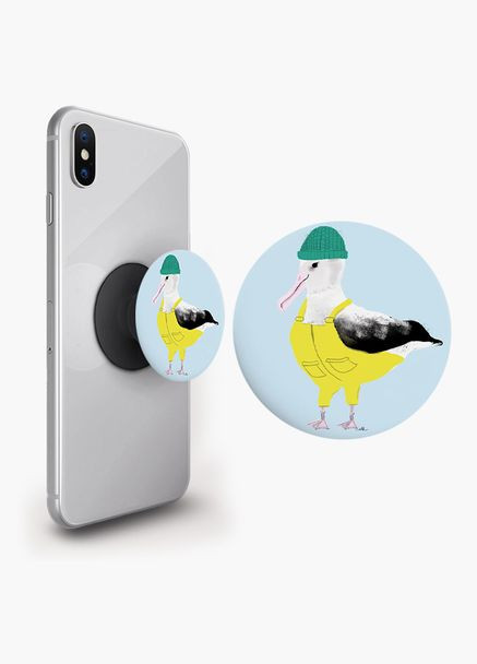 Попсокет держатель для смартфона (Popsockets) Птица Черный No Brand (302083328)