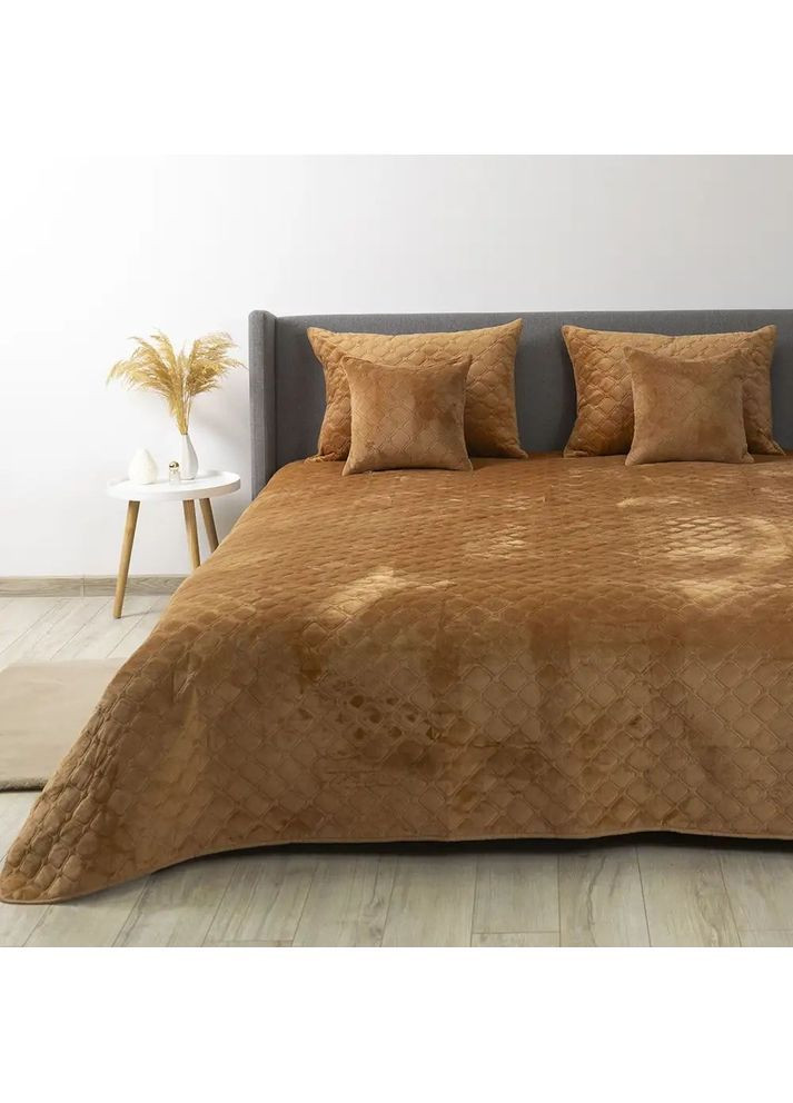 Евро покрывало 240*260 см велюровое гипоаллергенное Бежевое (24500240260) ТЕП (366036780)