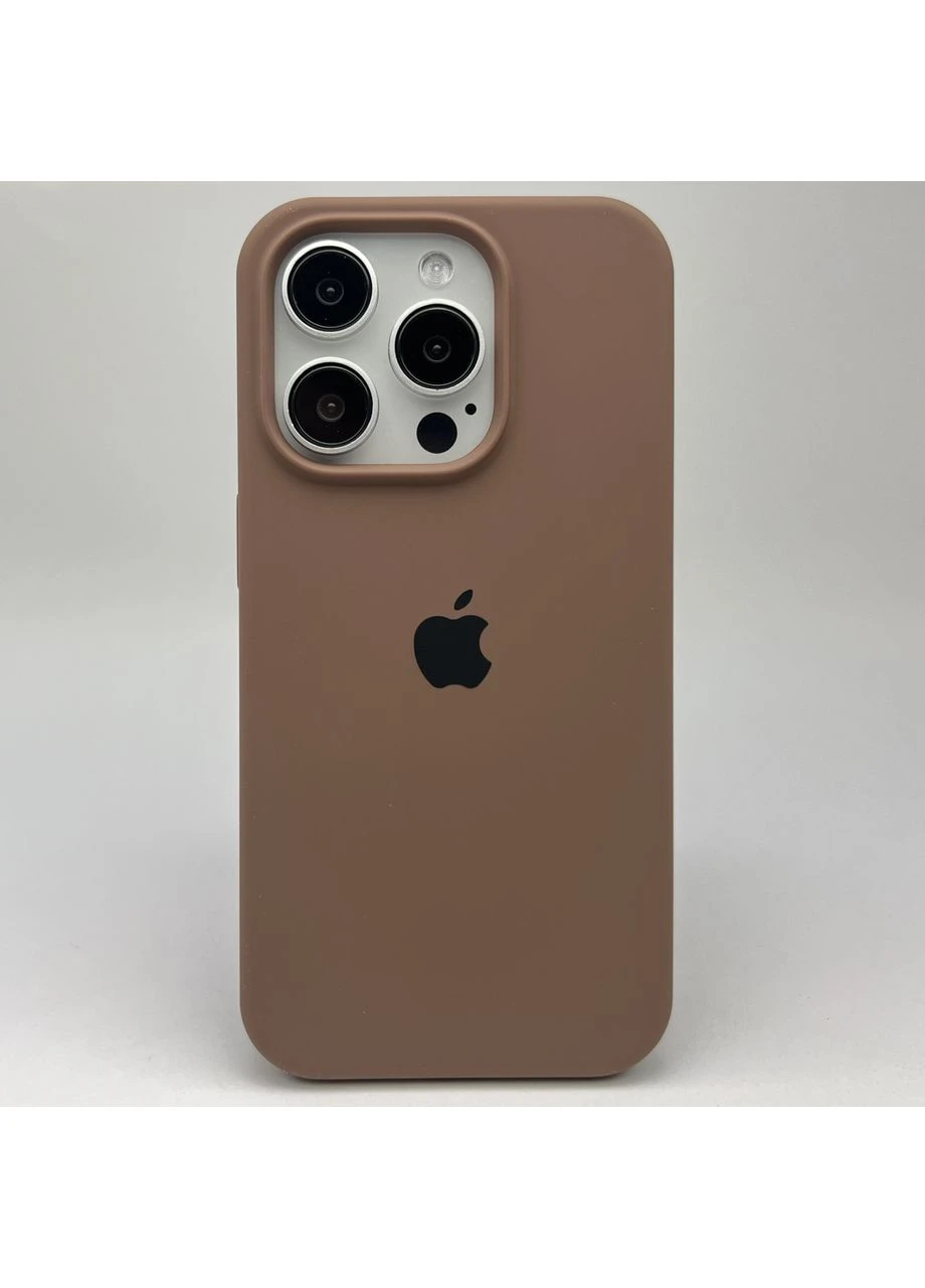 Чохол на iPhone 15 PRO MAX Full Open camera силіконовий для айфон Brown Silicone Case (377766799)