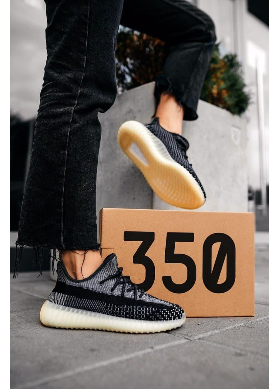 КРОССОВКИ ЖЕНСКИЕ ADIDAS YEEZY BOOST 350 V2 ASRIEL АДИДАС ИЗИ БУСТ No Brand чёрные демисезоны (369387329)