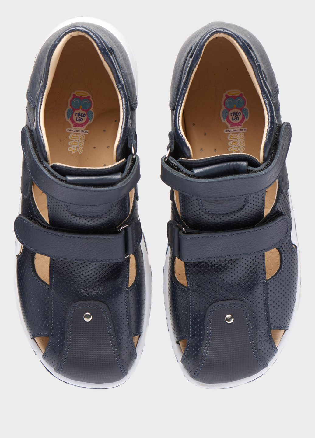 Темно-синие кэжуал сандали Theo Leo на липучке