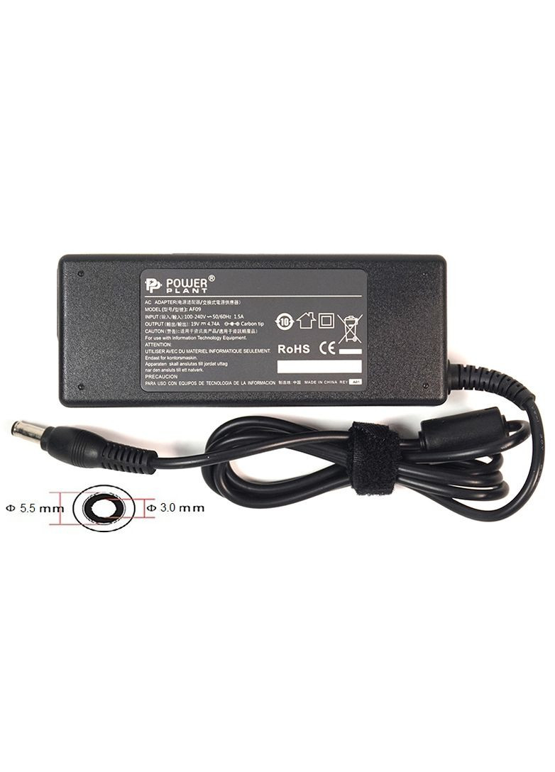 Блок живлення для ноутбуків SAMSUNG 220V, 19V 90W 4.74A (5.5*3.0) PowerPlant (314748745)