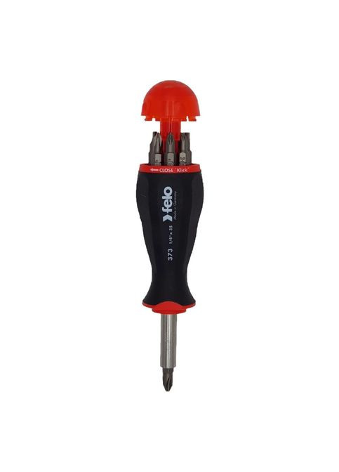 Отвертка с магнитным держателем 1/4" магазин для бит в ручке SL/PH/PZ/TXx25 мм 37320805 (14735) Felo (264745384)