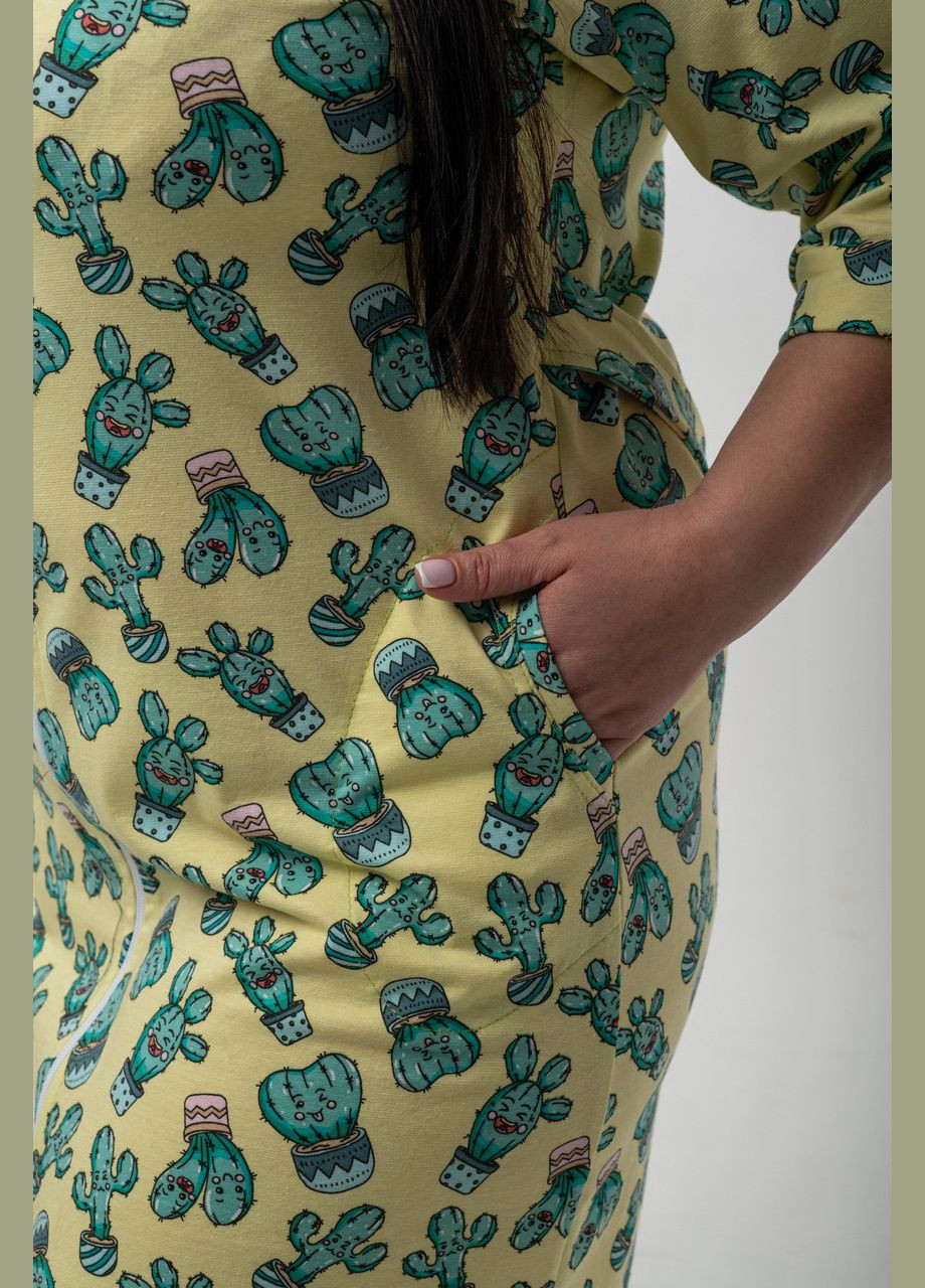 Жіночий літній халат з каптуром - кактус V.O.G. (290664968)