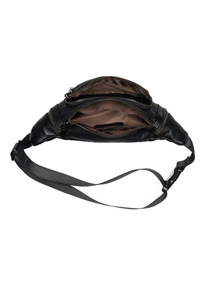 Сумка мужская поясная кожаная бананка черная (Д/Ш/В) 35/5/18 (см) No Brand (336912544)