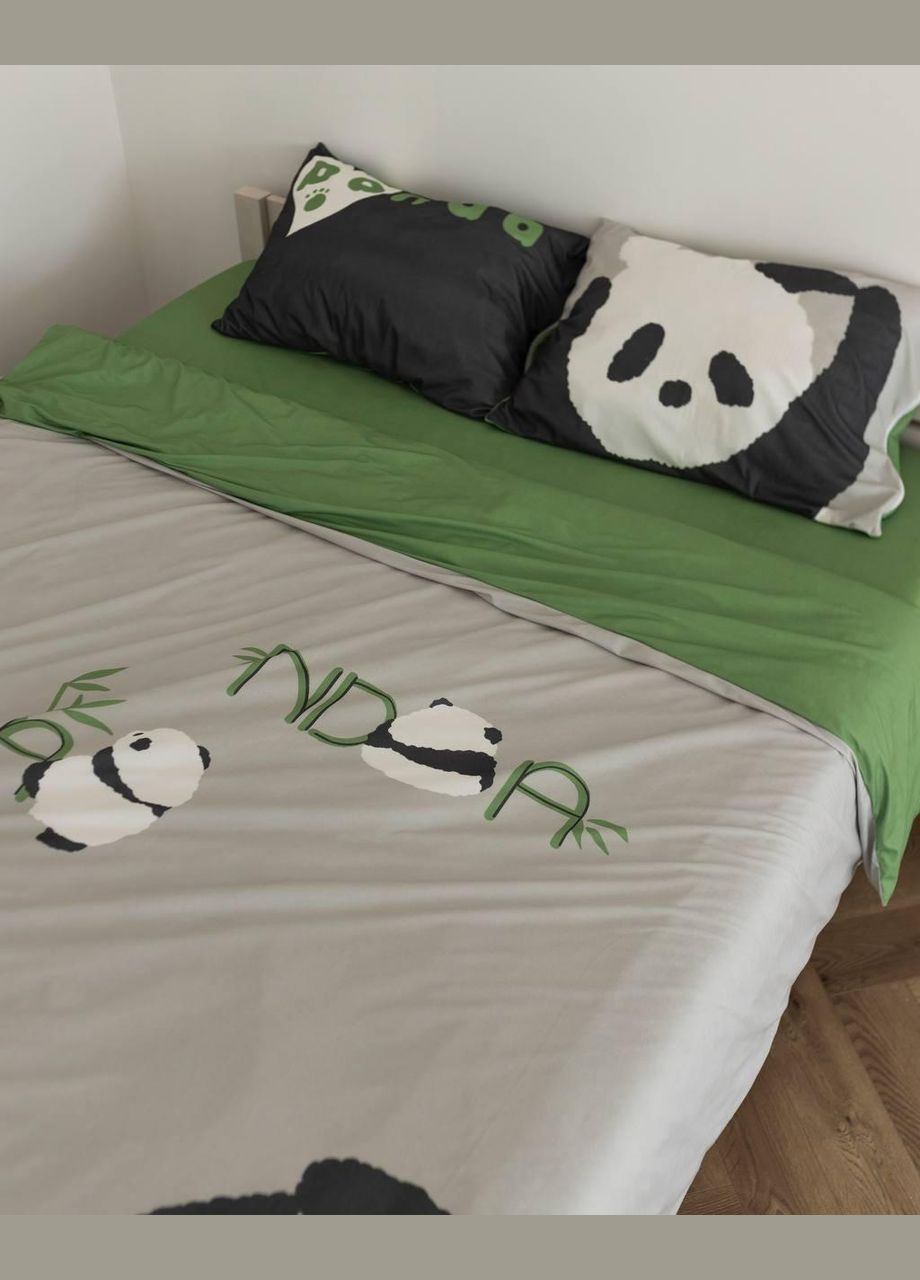 Постільна білизна Двоспальний 180х215 наволочка 50х70 2шт Сіро зелений (П-al-velvet-bavovna-005-02-01) No Brand (316231108)