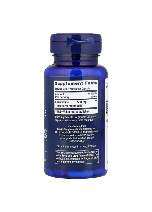 L-глютамін L-Glutamine 100 капсул Life Extension (361114225)