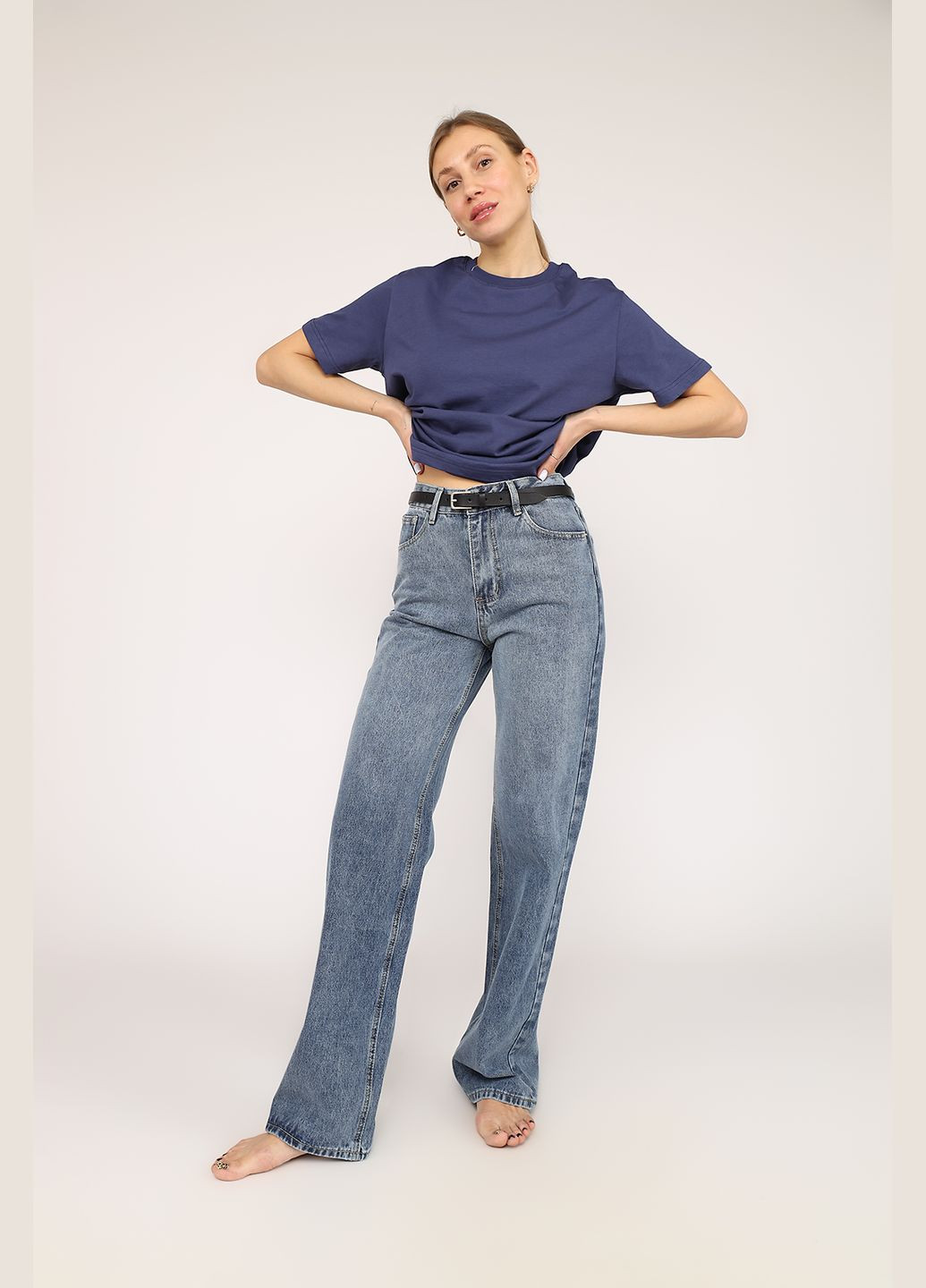 Джинси straight жіночі колір блакитний ЦБ-00267825 Yuki - (326270419)