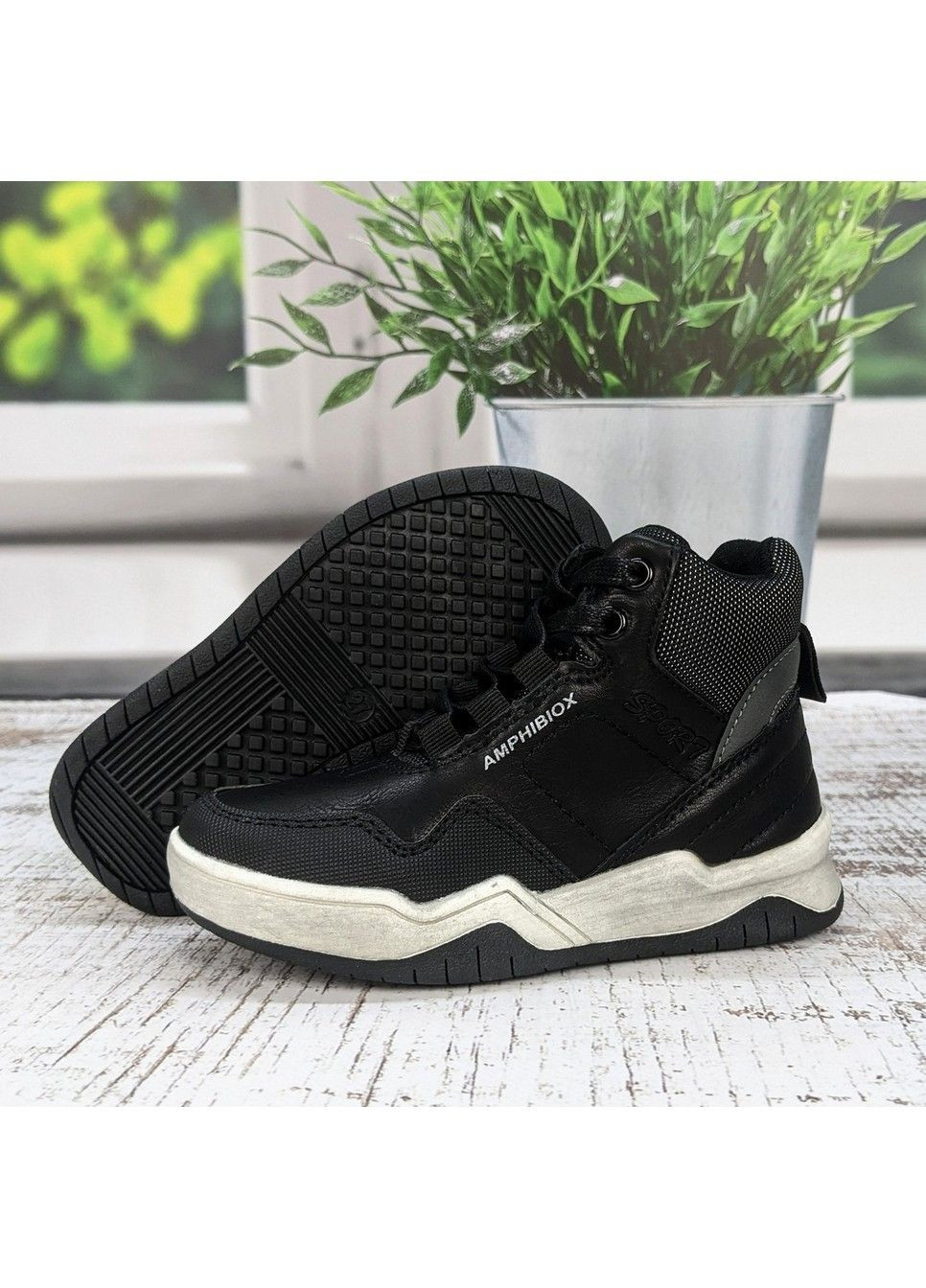 Черные повседневные осенние ботинки демисезонные для мальчика С.Луч