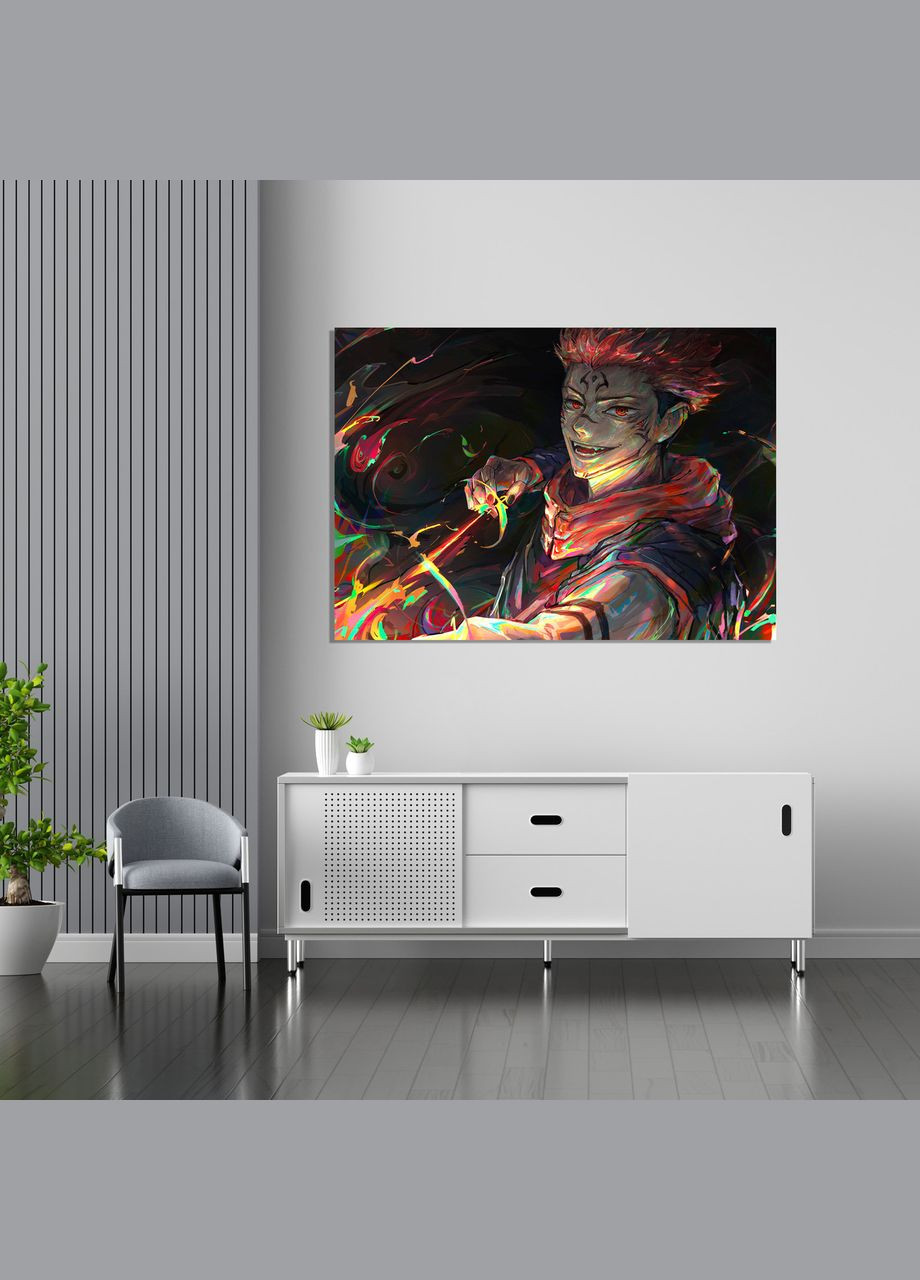 Плакат- с принтом Jujutsu Kaisen Магическая битва Ryomen Sukunа Ромен Сукуна (японская манга) A4 А0 Кавун постер (316210909)