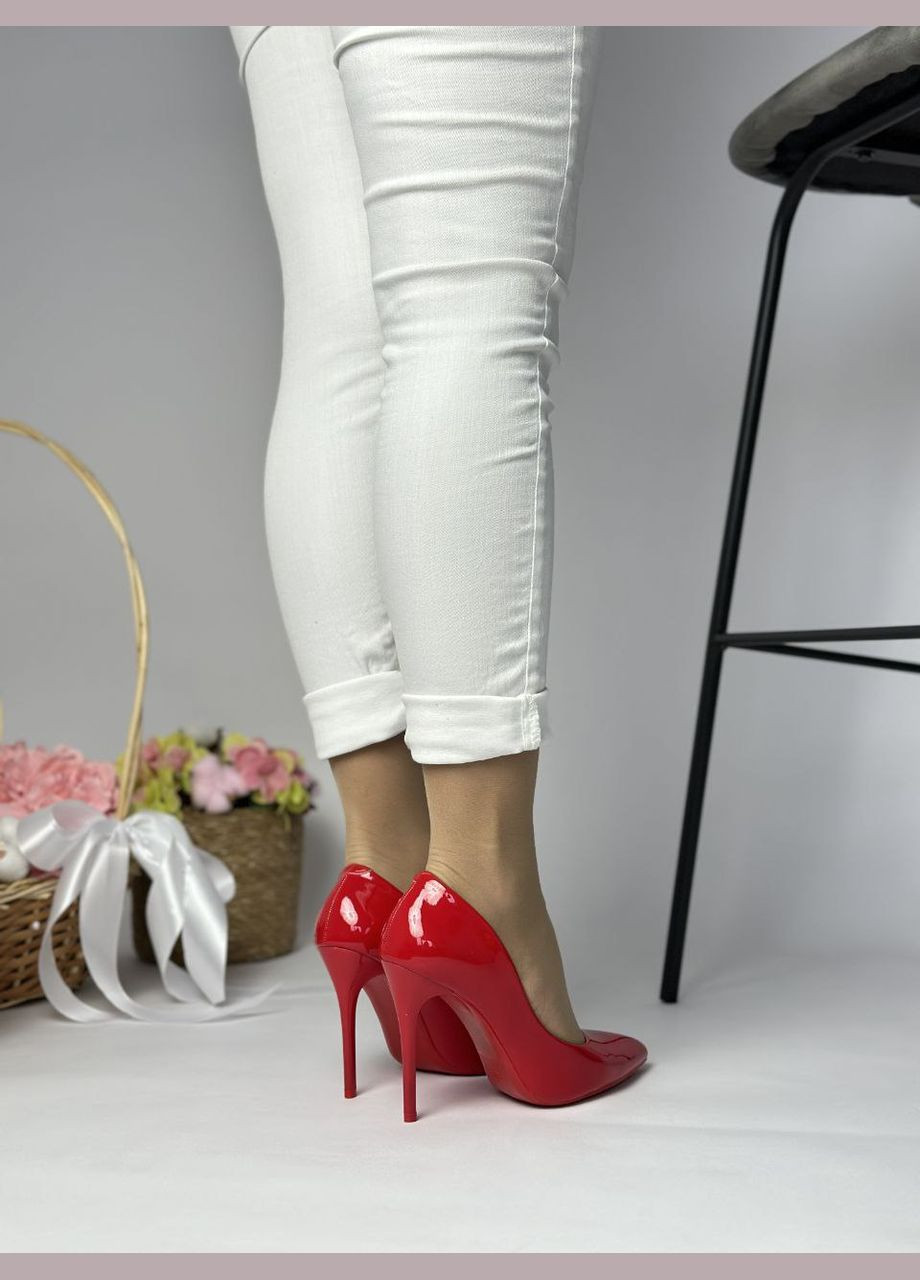 No Brand Ефектні жіночі туфлі червоний з, — демісезон (322788497)