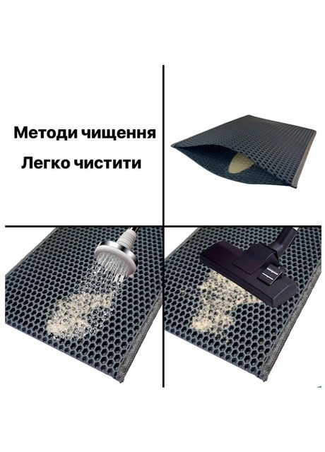Килимок під котячий туалет 67 х 60 х 1 см сірий EvaLine (276774301)