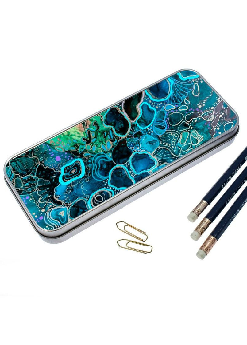 Органайзер для канцелярских принадлежностей металлический, кейс для мелочей скелет 7*18 см Silver No Brand (309151780)