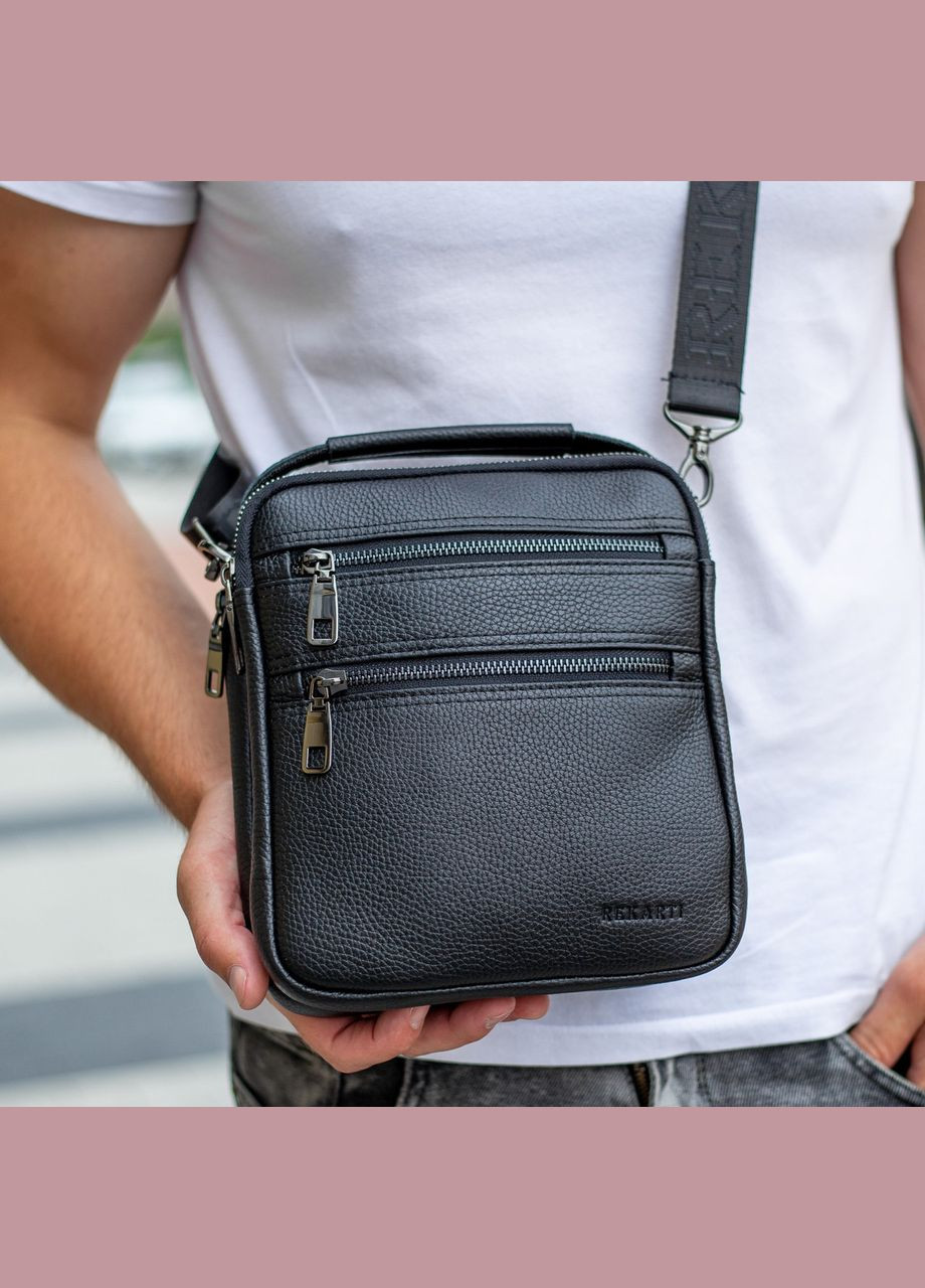 Шкіряна чоловіча сумка-барсетка через плече чорна BX-14660 Bexhill (338373031)
