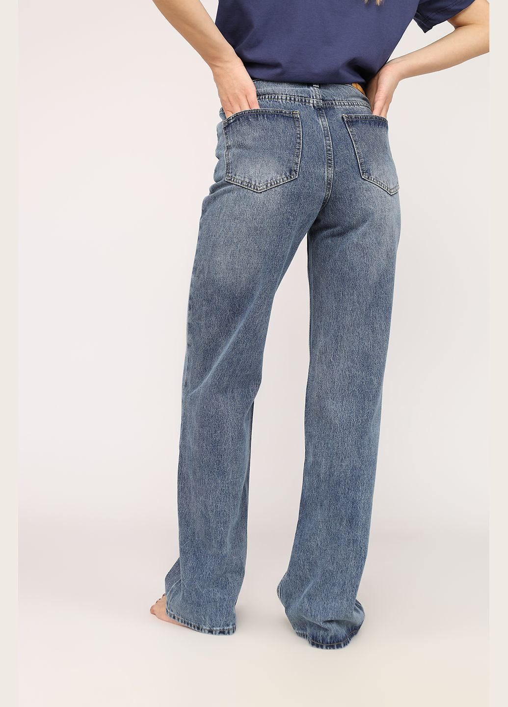 Джинси straight жіночі колір блакитний ЦБ-00267825 Yuki - (326270419)