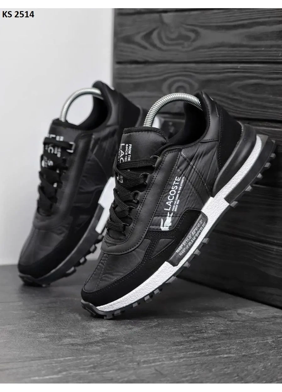 Білі кросівки чоловічі lacoste elite active black white лакоста білі демісезон No Brand