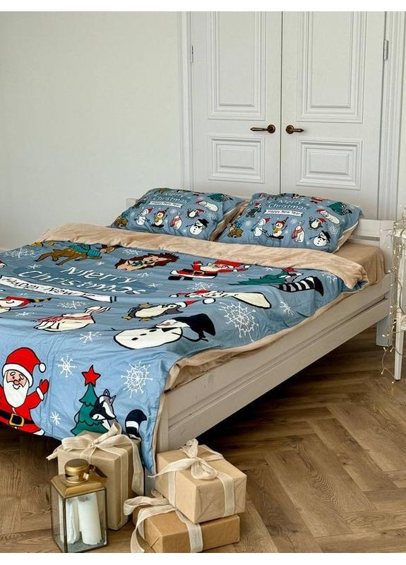 Постельное белье двуспальное Home Сатин Плюш 21360 180х215 см DUSHKA (366574545)