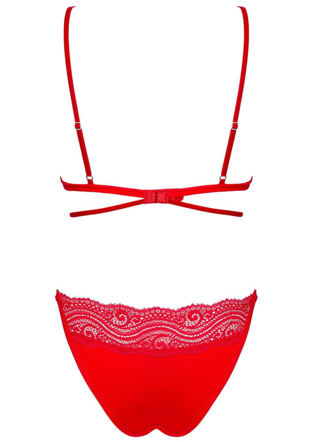 Червоний демісезонний комплект - бюст з трусиками diyosa set red Obsessive