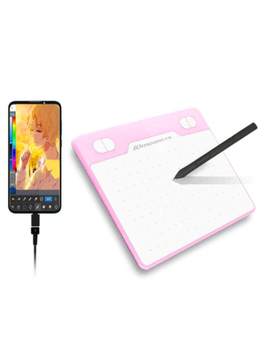 Графічний планшет T503 Рожевий Mac Win Android чохол рукавичка 10moons (316658622)